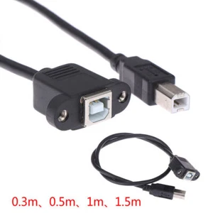 USB 2.0 Type B Male to Type B Female Printer Extension Cable With Panel Mou FT - Picture 1 of 13