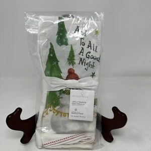 Pottery Barn Jolly Santa Guest Towels SET OF TWO Christmas new - Picture 1 of 3