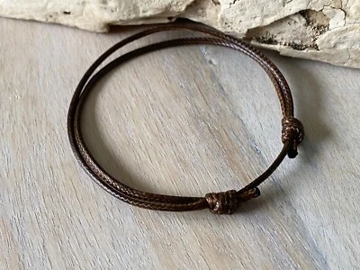 Black String Surfer Bracelet Waterproof Beach Jewelry Mens Women Gift USA - Imagem 1 de 4