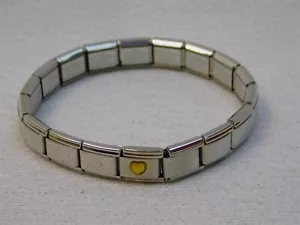 Pulsera de eslabones elásticos de acero inoxidable de la colección Walt Disney corazón amarillo  - Imagen 1 de 5
