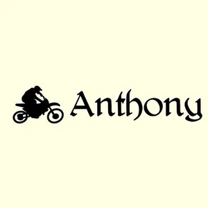 Motocross motorbike personalised custom name vinyl sticker for wall door car box - Picture 1 of 12