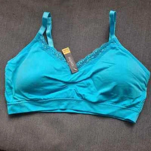 Coobie Intimates Wire-free Bra Full Size Removable Cups 9042 Light Blue NWT - Picture 1 of 2