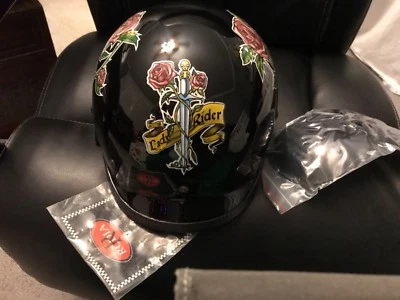 MUJER EXTRA GRANDE PUNTO ROSA DAMA JINETE Motocicleta Medio Damas Casco NUEVO Foto 1 de 4
