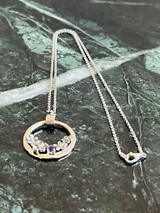 Or Paz Sterling Silver Gemstone Flower Pendant Necklace
