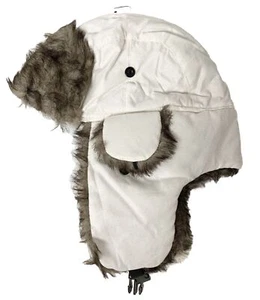 CAPPELLO BIANCO TROOPER TRAPPER AVIATORE ARTICO INVERNO CALDO PILOTA CAPPELLO IN PELLICCIA SINTETICA - Foto 1 di 1