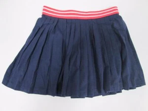 GYMBOREE KIDS GIRLS NAVY BLUE PINK WHITE STRIPE WAIST BAND PLEATED SKIRT 7 NEW - Picture 1 of 4