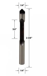 ☀️Broca de enrutador piloto de panel de 1/4" con punta de carburo, vástago de 1/4", flauta única, recta - Imagen 1 de 10