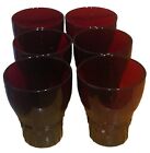 6 Anchor Hocking Royal Ruby Red Juice Glasses Windsor 4" Tumblers Vintage