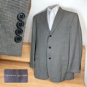 Tommy Hilfiger Sport Coat Mens 44R Multicolor Houndstooth Wool Three Buttons - Picture 1 of 9