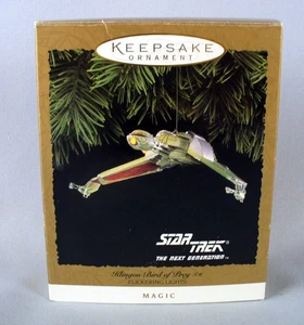 1994 HALLMARK RECUERDO ADORNO DE NAVIDAD STAR TREK KLINGON PÁJARO DE PRESA FUNCIONA - Imagen 1 de 12