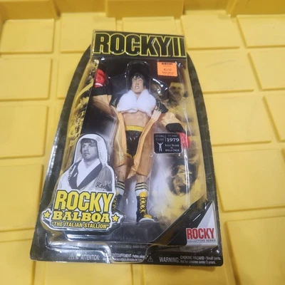 Rocky Balboa Training Gear Fight Rocky II 2 figura de boxeo JAKKS bata dorada A53#1 Foto 1 de 2