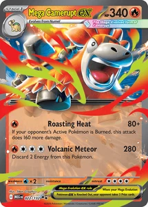 Pokémon TCG Mega Camerupt ex 022/132 Ultra Rare Mega Evolution Base Set NM/M - Picture 1 of 1