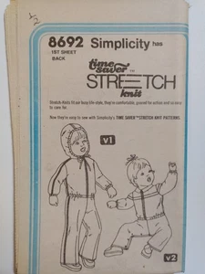 Pants Hooded Jacket Active 6M 1 2 Simplicity 8692 Sewing Pattern NO ENVELOPE - Picture 1 of 5