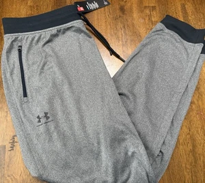 NEW Under Armour Cold Gear Jogger Pants Mens XL Gray Black Drawstring Pockets - Picture 1 of 2