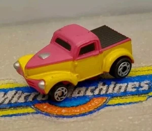 Micro Machines, 1999 Hasbro, Pink Willys Pickup, #1 Hot Rods Collection - Picture 1 of 7