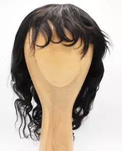 Body Wave Human Hair Wig with Bangs 150% Density 18 Inch - Picture 1 of 9