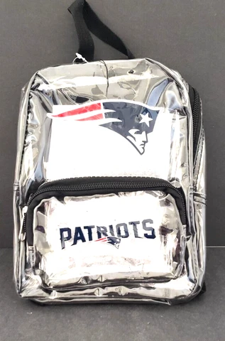 New England Patriots  Clear Mini-Backpack NFL 9”H x 7.5”W  MWT   3738 Cover