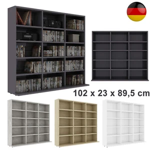 15 Fächer Bücherregal CD DVD Standregal Büro Aufbewahrung Regal Holz Büroregal - Bild 1 von 46