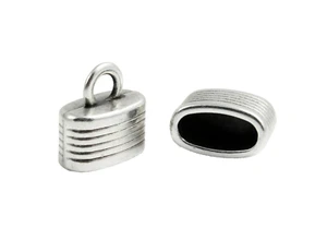 2 ZAMAK Endkappen Ø 10 x 4,5 mm versilbert Armband herstellen ID5 mm EU - Bild 1 von 2