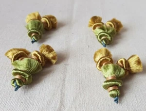 PASSEMENTERIE HOULES 2 PAAR MINI POMPONS FRANSEN GRÜN/GELB REF 149MPPVJB - Bild 1 von 2