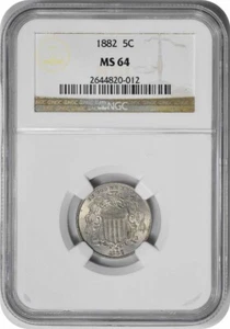1882 Shield Nickel MS64 NGC - Picture 1 of 2