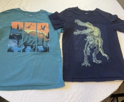 Camiseta Carter's Dinosaurio Niños Top Azul Talla 12 Niños Conjunto De 2 Amantes Prehistóricos Foto 1 de 4