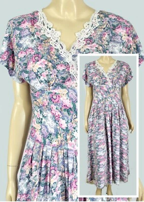 复古 All That Jazz 维多利亚草原 Cottagecore 连衣裙 80 年代 40 年代 9/10 XS — 第 1/4 张图片