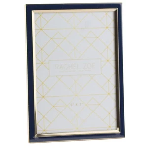 Rachel Zoe 5" x 7" Photo Picture Frame Dark Blue with Gold Border - Picture 1 of 1