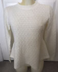 SHEIN WOMENS CREAM WOVEN KNIT TOP/JUMPER ROUND NECK/LONG SLEEVED SIZE SMALL