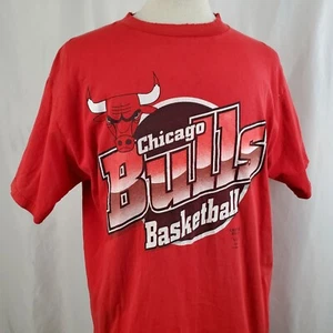 Chicago Bulls Vintage Logo 7 NBA Basketball T-Shirt XL rot Baumwolle distressed 90s - Bild 1 von 12