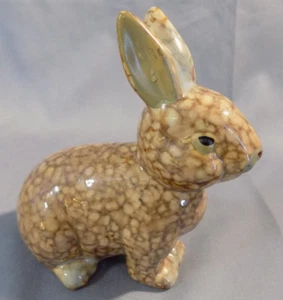 Vintage Hase Kaninchen Figur sitzend marmoriert Porzellan 5" - Bild 1 von 5