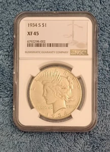 Dólar de la paz 1934-S, NGC XF45 - Imagen 1 de 4