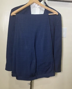 Tommy Hilfiger 52% wool 44% Polyester checked 2-Piece Suit 50R 45x30 SEE PICTURE - Picture 1 of 20
