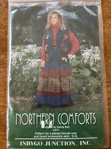 “Northern Comforts” Indygo Junction Flannel Vest & Tiered Broomstick Skirt S-XL - Picture 1 of 2