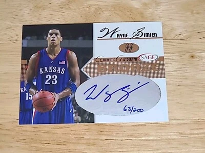 2005-06 SAGE Bronze /200 Wayne Simien #A19 Rookie Autograph RC $$$ - Image 1 of 2