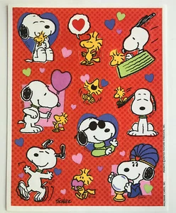 VTG Hallmark Stickers Snoopy Woodstock Peanuts Schultz Valentine  - NEW - Picture 1 of 1