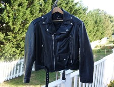 Lesco Leathers cross zip motorcycle jacket size 44 Made in USA