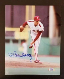 STEVE CARLTON Autographed Signed 8x10 Photo, Philadelphia Phillies, PSA Cert. - Picture 1 of 2