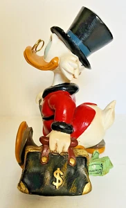 RARE 10" Vintage Disney Scrooge McDuck with Suitcase Money Very Rare Statue - Picture 1 of 24