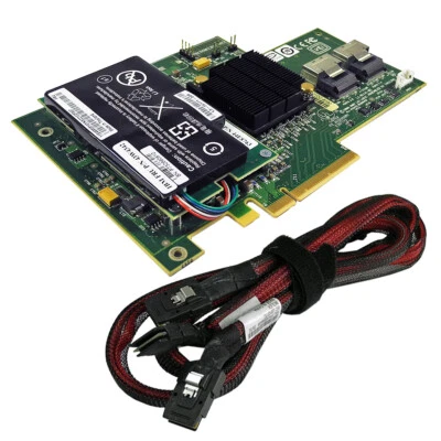LSI IBM MR SAS 8708E 3 Gb/s PCIe x8 RAID Controller +BBU +SAS Kabel FRU 43W4297 - Bild 1 von 4