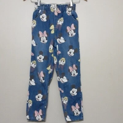 H&M X Disney Niños Pantalón Denim Cambray Multicolor 8 Relajado Estampado Mickie Foto 1 de 4