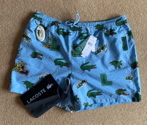 BNWT LACOSTE FUNKY CAROON P[ATTERN SWIM SHORTS XL - Picture 1 of 7
