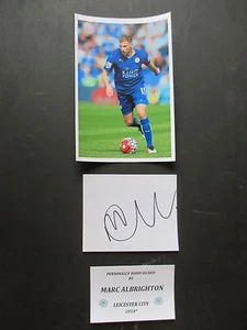 MARC ALBRIGHTON LEICESTER CITY LEGEND HAND SIGNED INDEX CARD w/PHOTO - UACC COA - Picture 1 of 2