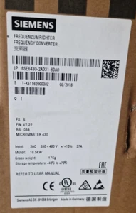 6SE6430-2AD31-8DA0 6SE6 430-2AD31-8DA0 MICROMASTER 430 built-in class A filter - Photo 1/2