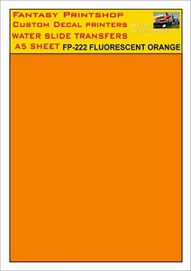 Aufkleber Solid Farbe A5 Wasser Slide Übertragungen Modell Fluoreszierend Orange - Bild 1 von 3
