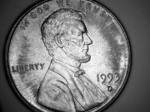 US Coins 1993 D US cent coin double image sunburst Error halo penny Cover