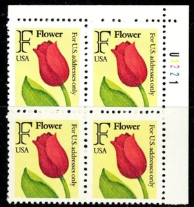 F Flower Tulip Plate Block of 4 PL U1221 MNH Scott's 2517 Upper Right Position - Picture 1 of 2