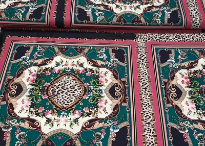 Kleiderstoff Jersey Stoff bedruckt Elastisch Strandkleid Bekleidung Dekostoff - Bild 1 von 4