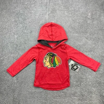 NEW Colosseum Chicago Blackhawks Hockey Hoodie T-Shirt Boys Girls 2T Toddler Red - Image 1 of 4