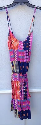 $110 NWT C&C California Brand Lined Multicolor Waist Tie Dress Size S  - Image 1 of 4